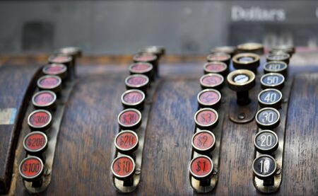 A restored old fashioned cash register