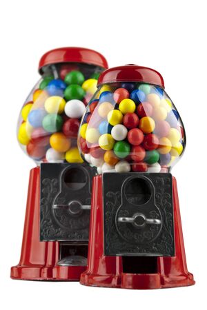 Coin Operated Gumball Machine isolated on Whiteの写真素材