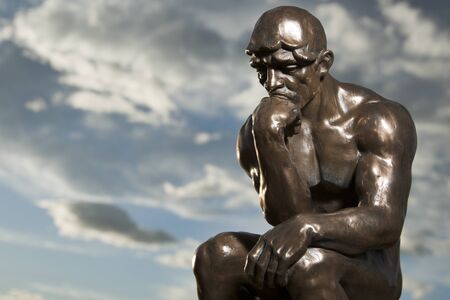 Rodin's The Thinker - Replica Bronze Statueの写真素材