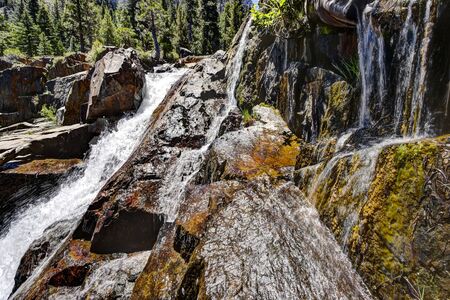 A  waterfall in the Lake Tahoe areaの写真素材