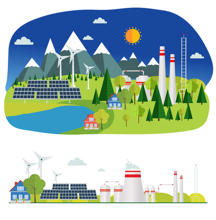 flat infographic eco plant design with graphics elements, set elements collectionsのイラスト素材