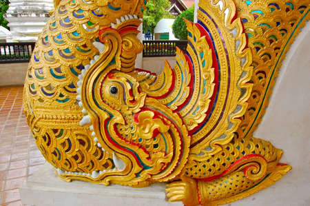 The stucco in buddhist temple in Thailand