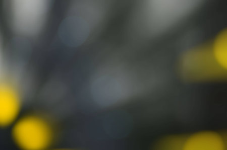 blue and yellow backgrounds are blurred to enter text and imagesの写真素材