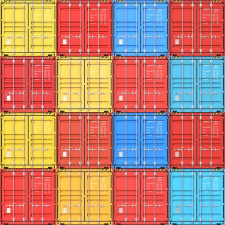 Stacks of cargo containers at the docks from Cargo freight ship as a concept of import, export and...