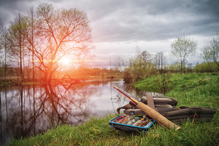 Fishing Tenkaraの写真素材
