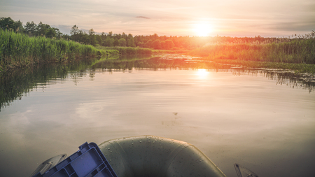 Sunset on fishing.の写真素材