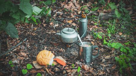Bushcraft. Survival and life in the forest.の写真素材