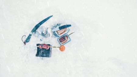 Firebox oven, cooking in a winter camping trip. Bushcraft.の写真素材