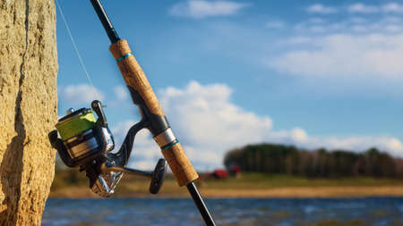 Fishing gear. Rod and reel.の写真素材