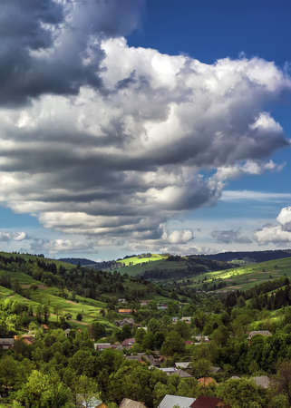 Clouds over the mountain valley.