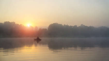 Fishing on the kayak.の写真素材