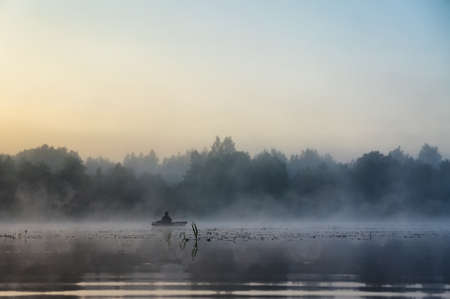 Fishing on the kayak.の写真素材