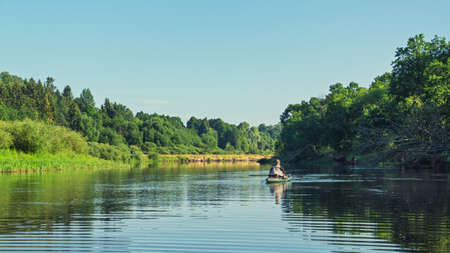 Fishing on the kayak.の写真素材