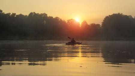 Fishing on the kayak.の写真素材