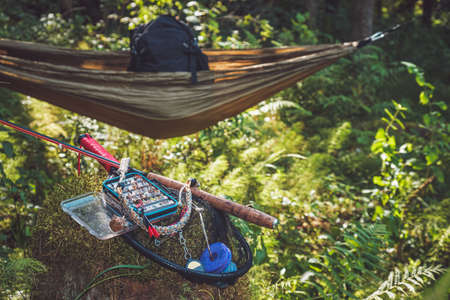 Relax in a hammock after fishing.