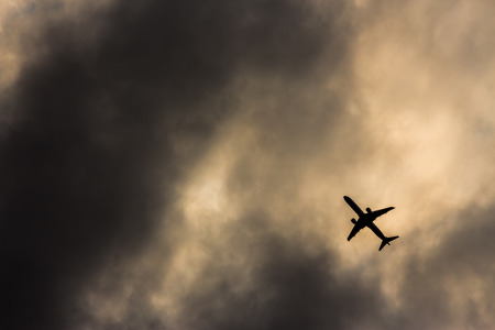 Airplane in thunderstorm