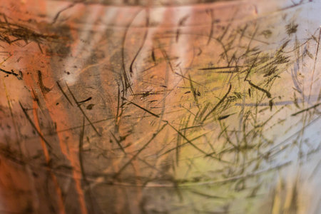 Scratches on wallpaperの写真素材