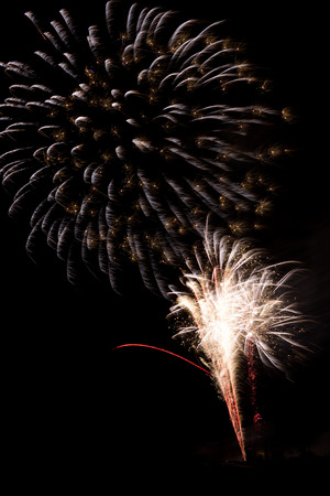 Festive and colorful fireworks against a black background - 1の写真素材