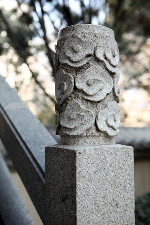 carved marble cloud column in chinaの写真素材