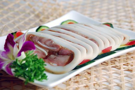 china delicious food--wrap meat in squidの写真素材