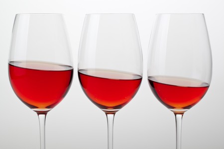 Three glass of wine, ordered reduceの写真素材