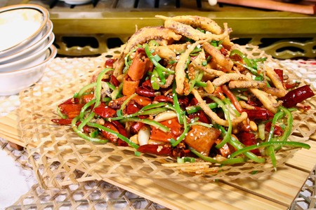 China delicious food -chili fried squidの写真素材