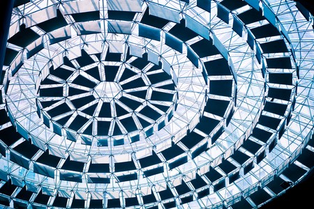 White ceiling structure, close up view of structure