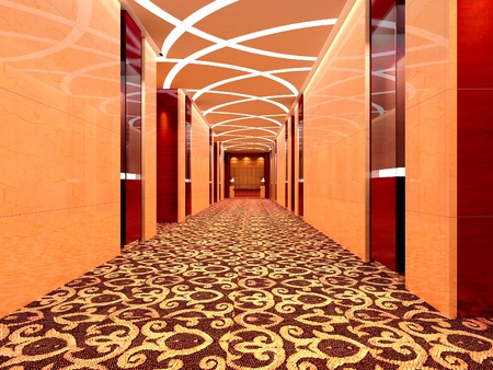 futuristic corridor modern. 3D renderの写真素材
