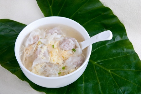 food in china - delicious ravioli, wontonの写真素材