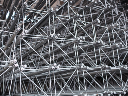 many old steel piled in the corner の写真素材