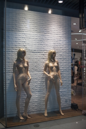 mannequin in showcase, no clothes, dummy の写真素材