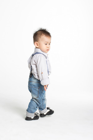 handsome chinese baby boyの写真素材