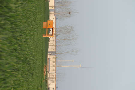 Aerial view of the construction site of a new residential building.の写真素材