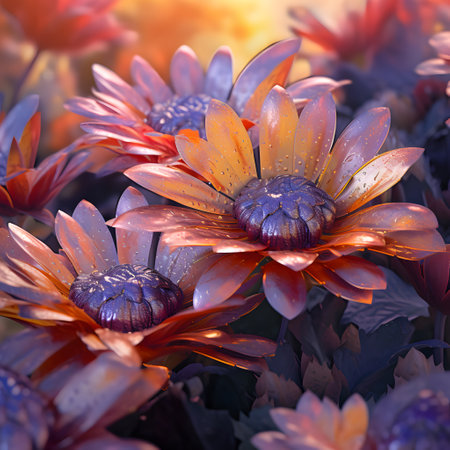 intricate and visually appealing pattern nature,vibrant colors of flowers in bloomの素材