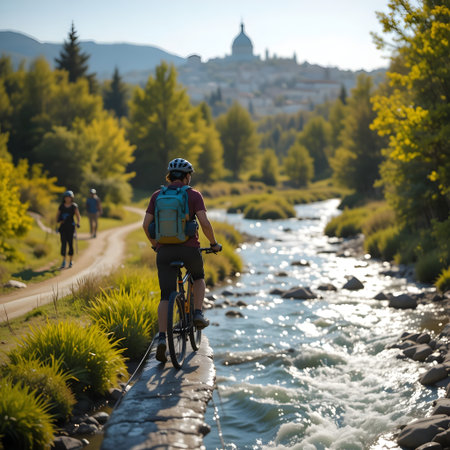 Cyclists on the road in Cordillera Blanca, Peruの素材