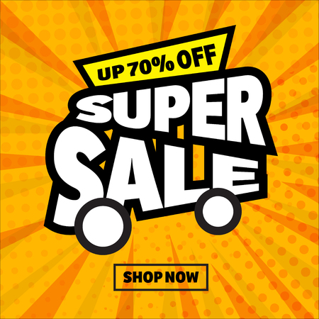 Sale banner template design, Super Sale special offer.のイラスト素材