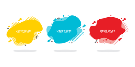 Modern abstract vector banner set. Flat geometric liquid form with various colors. Template for the design of a logo, flyer or presentation. EPS 10のイラスト素材