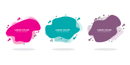 Modern abstract vector banner set. Flat geometric liquid form with various colors. Template for the design of a logo, flyer or presentation. EPS 10のイラスト素材