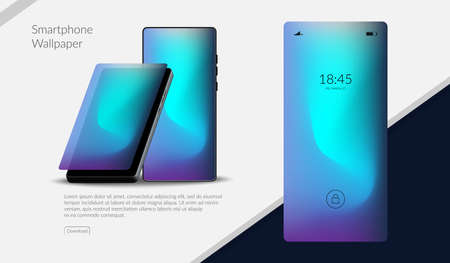 Smartphone with blank screen. 3d isometric illustration cell phone. Template for infographics or presentation UI design interface.のイラスト素材