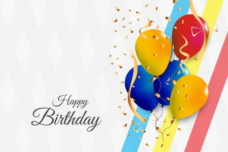 Happy Birthday typographic vector design for greeting cards, Birthday card, invitation card. Isolated birthday text, lettering composition. Vector Illustration eps.10のイラスト素材