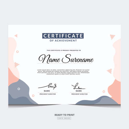 elegant diploma certificate template. Use for print, certificate, diploma, graduation. EPS vector illustration.のイラスト素材
