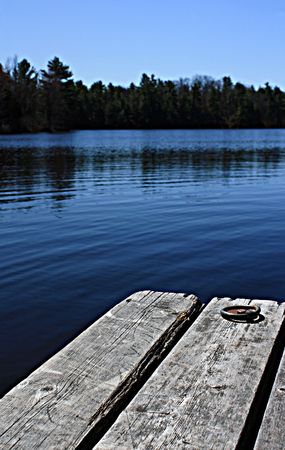 on the dockの写真素材