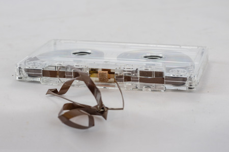 Cassette tape player, 70's, isolated on white background