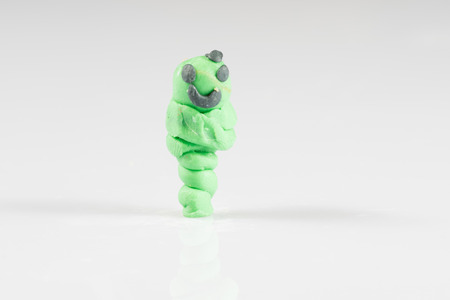 Plasticine figures, children's play, fairy-tale characters, white backgroundの写真素材