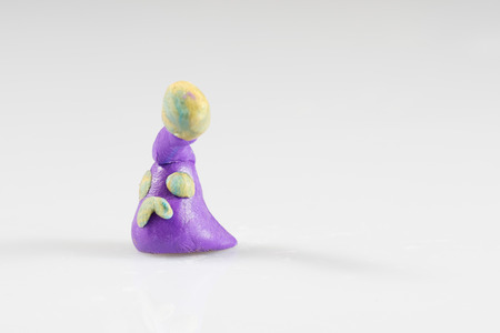 Plasticine figures, children's play, fairy-tale characters, white backgroundの写真素材