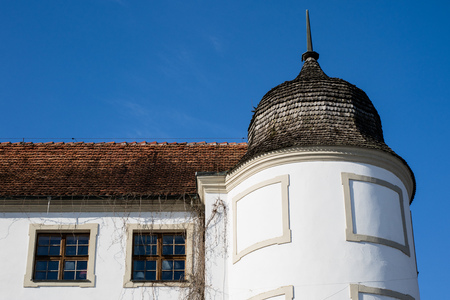 Teutonic castle in Pomerania, Central Europe. A restored monument in Poland. Winter time.のeditorial素材