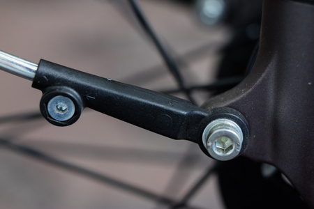 Bicycle accessories in a larger size. Bicycle for tourist and trekking. Light background.の写真素材