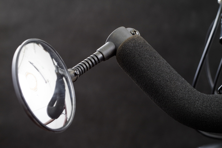 Bicycle accessories in a larger size. Bicycle for tourist and trekking. Light background.の写真素材