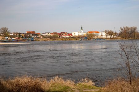 Bydgoszcz, kujawsko-pomorskie / Poland - April, 3, 2019: Old district of Bydgoszcz on the Vistula. Historic buildings of Fordon. Season of the spring.のeditorial素材