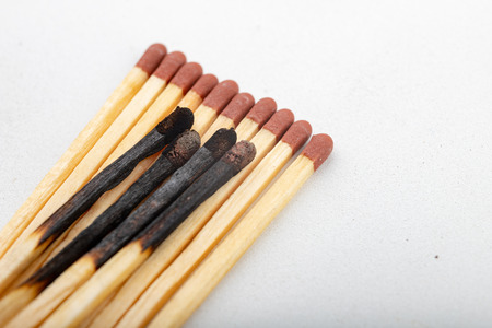 Matches for lighting a fire. Accessories in needed at a domestic farm. Light background.